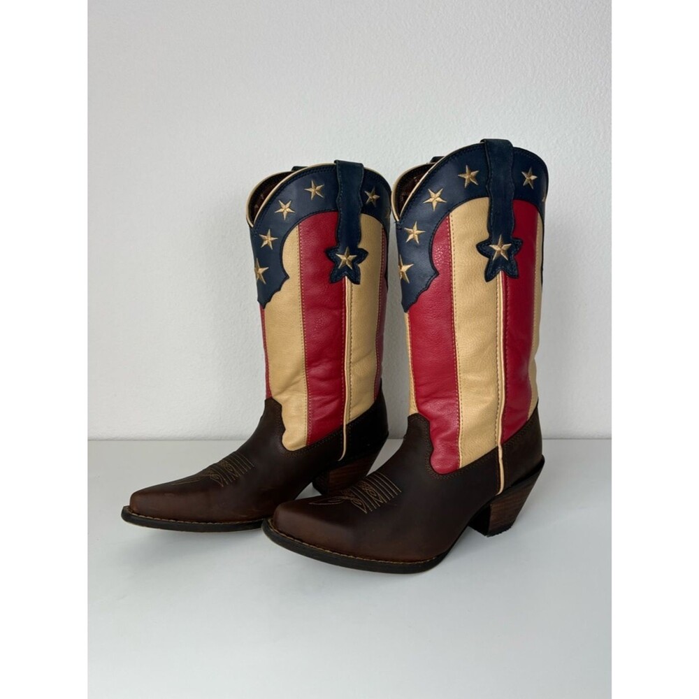 NEW Durango Crush Cowboy Boots Women 8.5 USA Flag Patriot Western Rodeo Leather